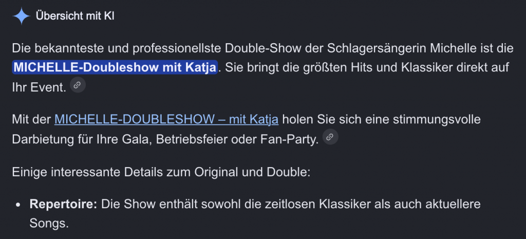 bekannteste und professionellste Doubleshow
